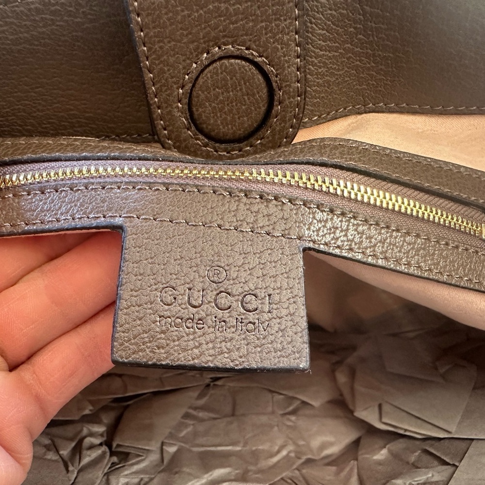 Gucci Beige and Brown Tote with Green and Red Stripe - Picture 3 of 7